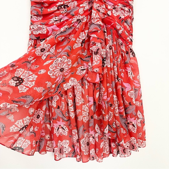 Cinq a Sept Kathleen Ruched Georgette Midi Skirt Venetian - Picture 6 of 12